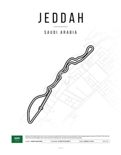 Poster Jeddah – Arabie Saoudite | Affiche Circuit F1 Jeddah Corniche Minimaliste-2