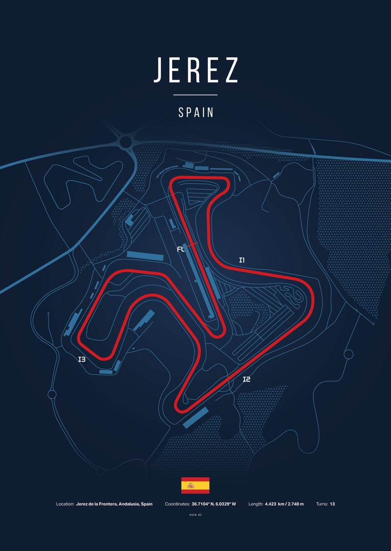 Poster Circuit de Jerez – Espagne | Affiche MotoGP Andalousie – Déco murale racing Kover Graphik-2