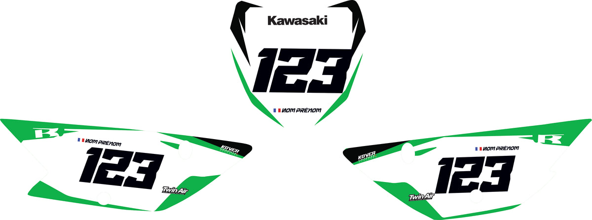 Fond de plaque cross Kawasaki KLX 110 2010 2013 personnalisé-3