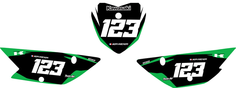 Fond de plaque cross Kawasaki KLX 110 2010 2013 personnalisé-1