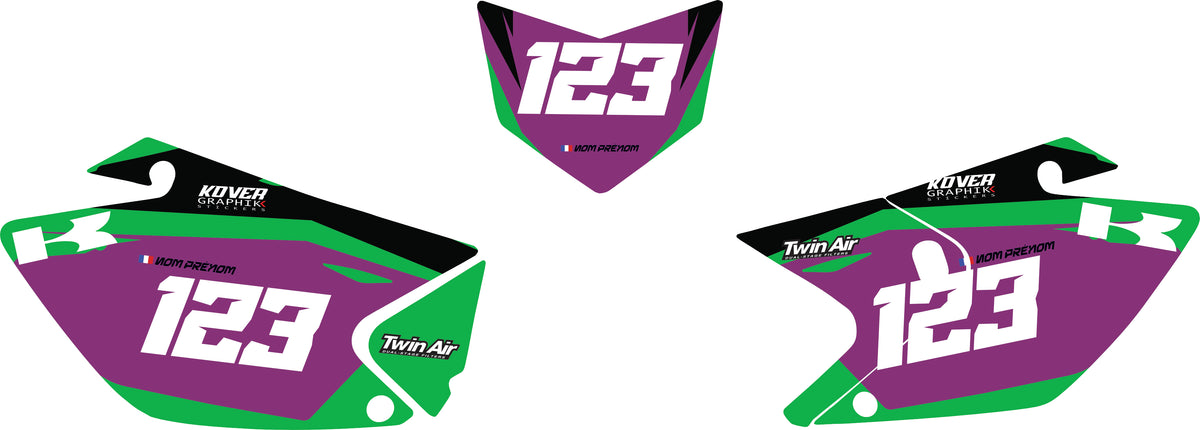 Fond de plaque Enduro Kawasaki KLX 450F 2008 2013 personnalisé-4