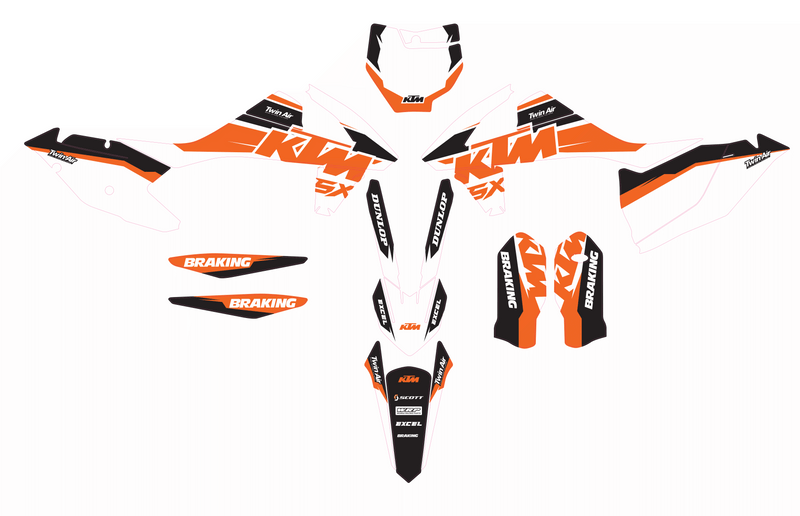 Kit déco KTM SX 250-450 2016-2018 – Design Factory Orange Line-2
