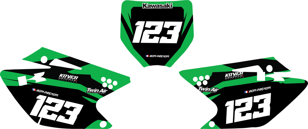 Fond de plaque cross Kawasaki KXF 250 2006 2008 personnalisé-1