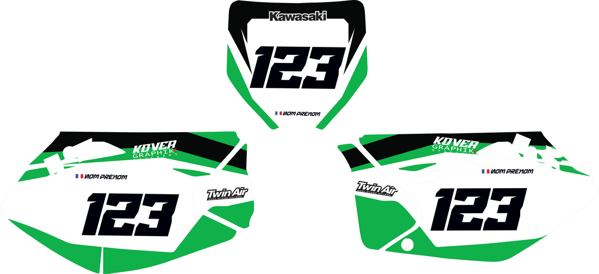 Fond de plaque cross Kawasaki KXF 450 2006 2008 personnalisé-3