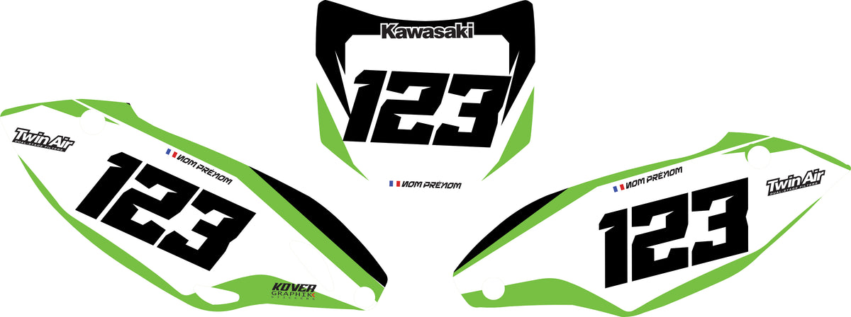 Fond de plaque cross Kawasaki KXF 450 2012 2013 personnalisé-3