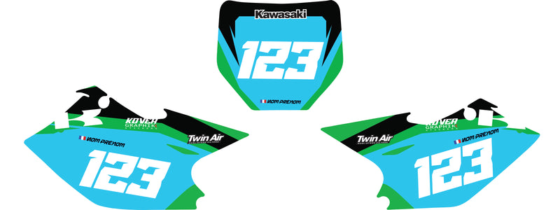 Fond de plaque cross Kawasaki KXF 250 2004 2005 personnalisé-2