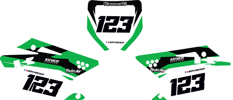 Fond de plaque cross Kawasaki KXF 250 2006 2008 personnalisé-3