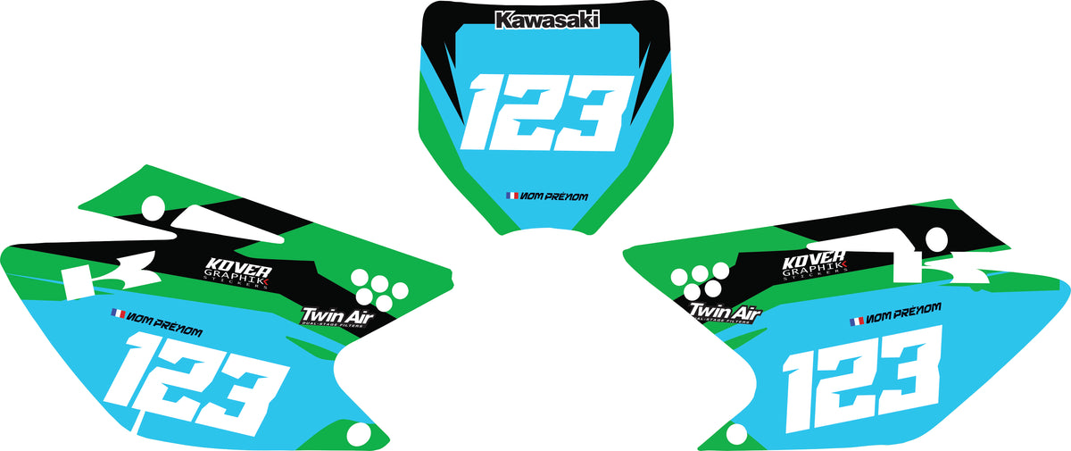 Fond de plaque cross Kawasaki KXF 250 2006 2008 personnalisé-2