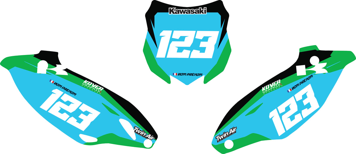 Fond de plaque cross Kawasaki KXF 250 2015 personnalisé-2