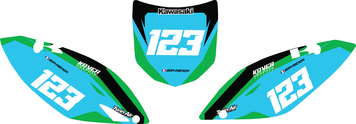 Fond de plaque cross Kawasaki KXF 450 2009 2011  personnalisé-2