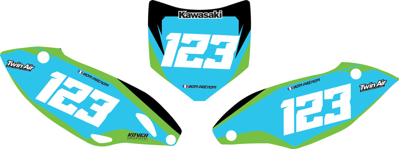 Fond de plaque cross Kawasaki KXF 450 2012 2013 personnalisé-2