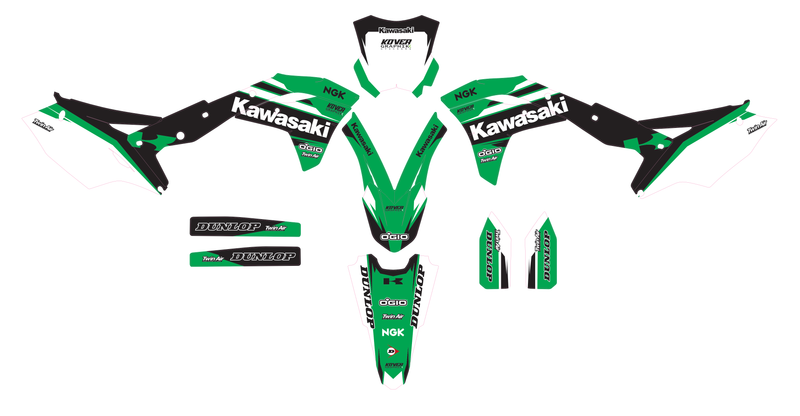 Kit déco Kawasaki KXF / KX-F 250 & 450 (2017–2020) – Design Factory Green-2