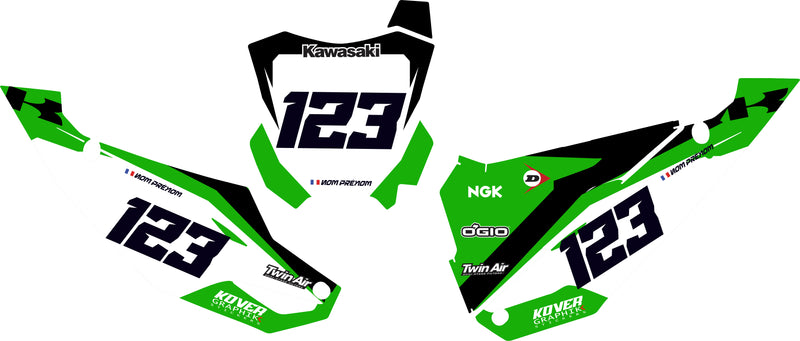 Fond de plaque cross Kawasaki KX 2024 2025 personnalisé-3