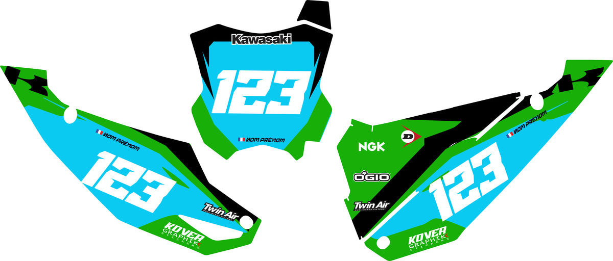 Fond de plaque cross Kawasaki KX 2024 2025 personnalisé-2