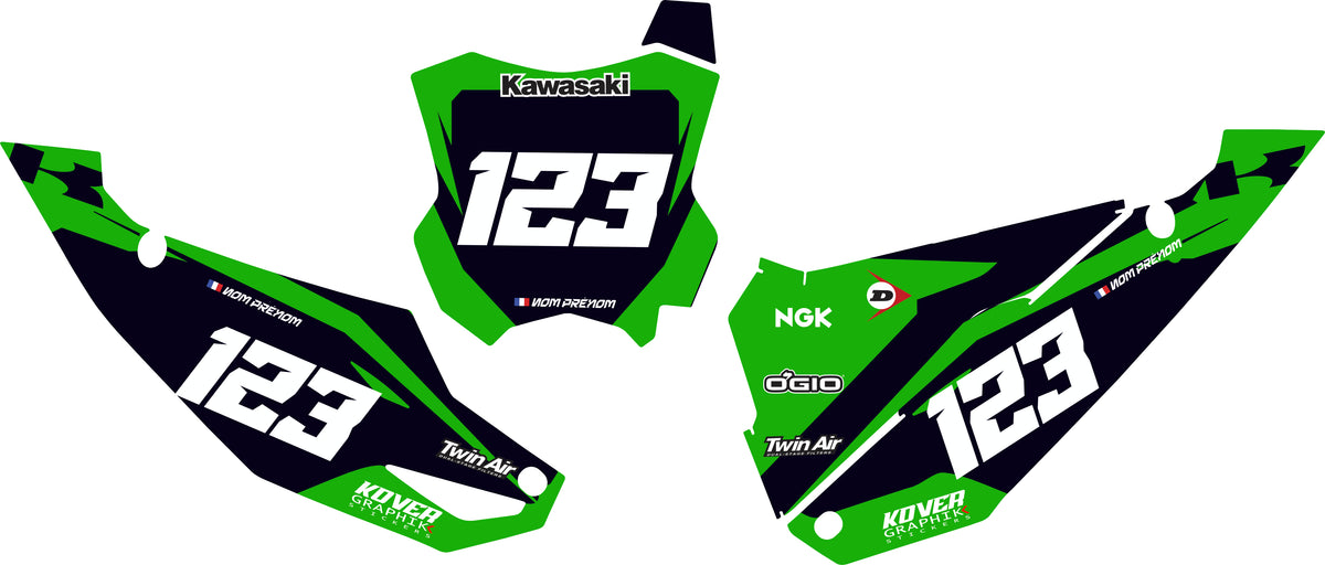 Fond de plaque cross Kawasaki KX 2024 2025 personnalisé-1