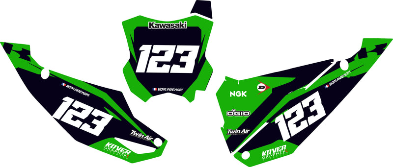 Fond de plaque cross Kawasaki KX 2024 2025 personnalisé-1
