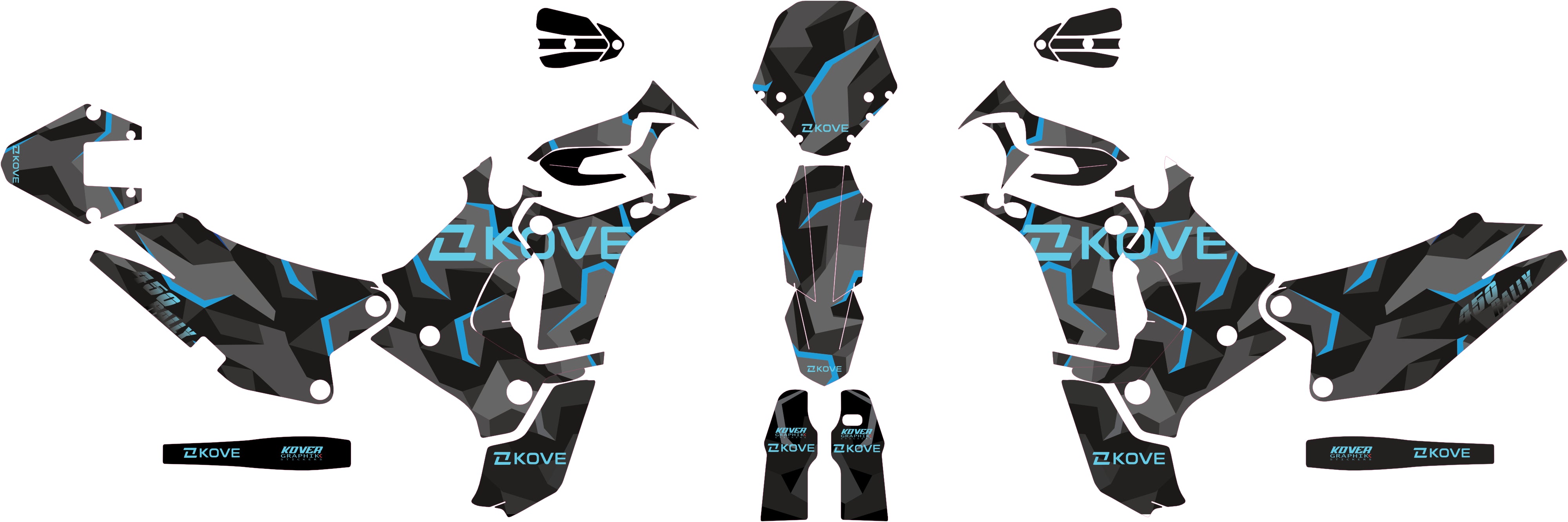 Kit Déco Kove 450 Rally Stealth Blue | Design Tech & Sport
