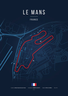 Poster Circuit Le Mans – France | Affiche MotoGP – Déco murale racing Kover Graphik-2