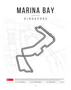 Poster Marina Bay – Singapour | Affiche Circuit F1 Singapore Night Race Minimaliste-2