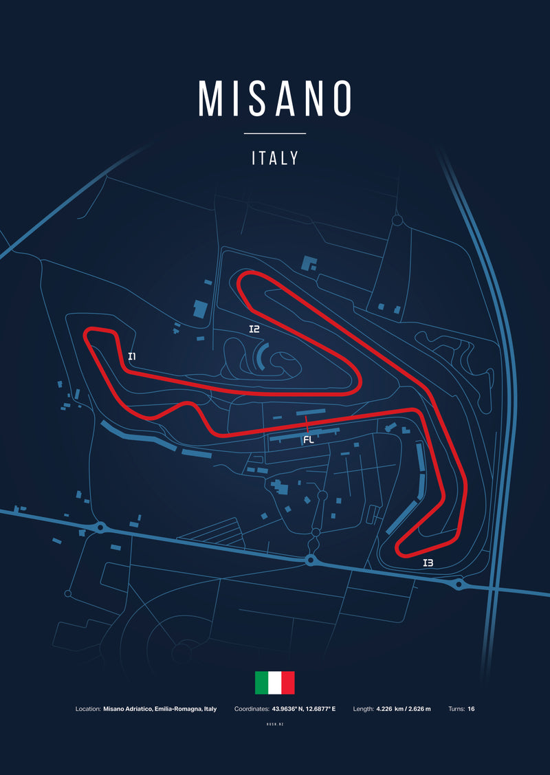 Poster Circuit de Misano – Italie | Affiche MotoGP – Déco murale racing Kover Graphik-2