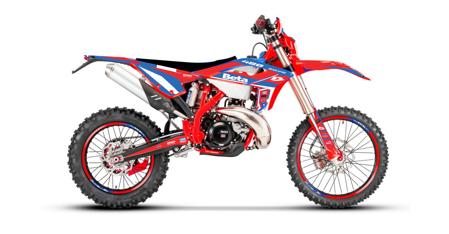 Kit déco Beta RR 125 à 480 (2T & 4T) 2023-2024 – Rouge / bleu