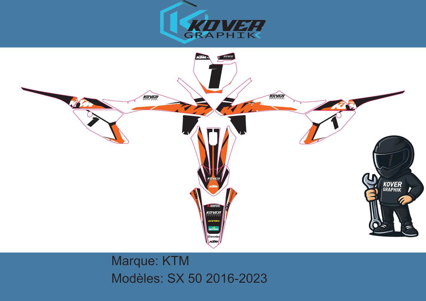 Kit déco KTM SX 50 2016-2023 – Design Factory PowerParts | Kover Graphik
