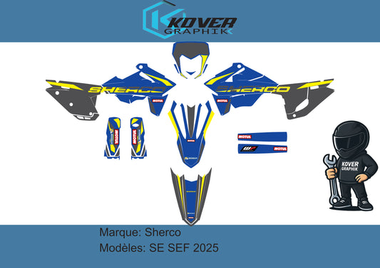 Kit déco Sherco SE / SEF 2025 – Design Factory Motul | Kover Graphik