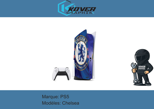 Skin PS5 Chelsea FC – Kit déco personnalisé PlayStation 5 | Kover Graphik