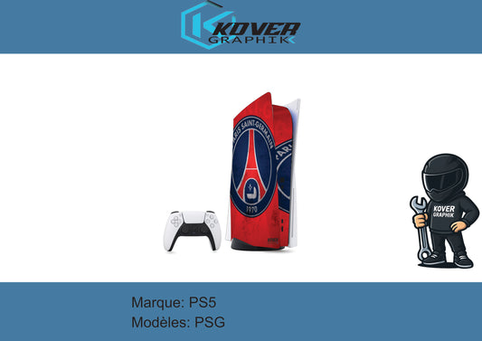 Skin PS5 PSG – Kit déco Paris Saint-Germain pour PlayStation 5 | Kover Graphik