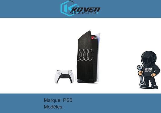 Skin PS5 Audi RS – Kit déco personnalisé PlayStation 5 | Kover Graphik
