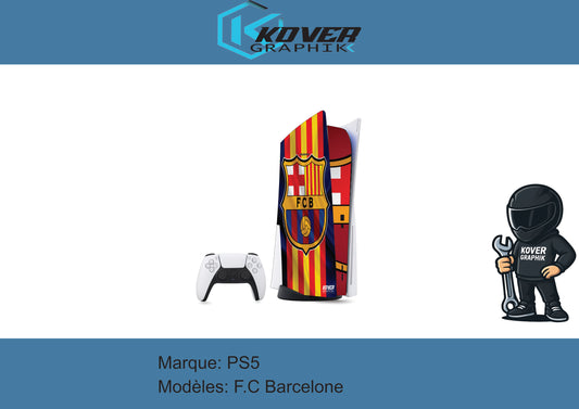 Skin PS5 FC Barcelone – Kit déco personnalisé PlayStation 5 | Kover Graphik