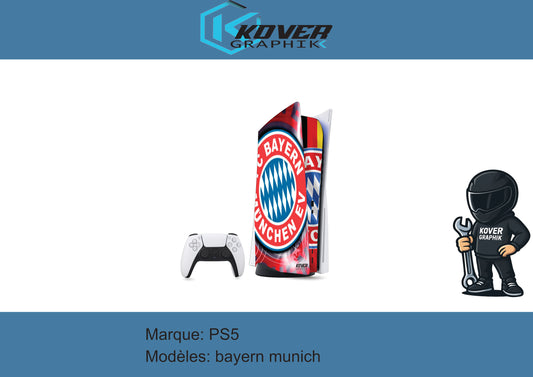 Skin PS5 Bayern Munich – Kit déco personnalisé PlayStation 5 | Kover Graphik