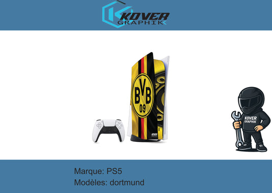 Skin PS5 Borussia Dortmund – Kit déco personnalisé PlayStation 5 | Kover Graphik
