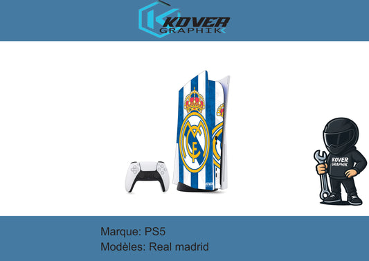 Skin PS5 Real Madrid – Kit déco PlayStation 5 Club Espagnol | Kover Graphik