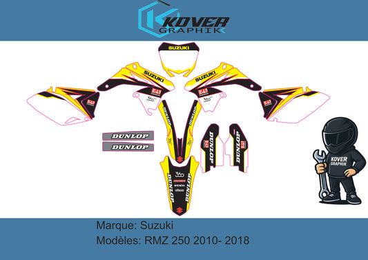 Kit déco Suzuki RMZ 250 2010-2018 – Design Factory 361 | Kover Graphik