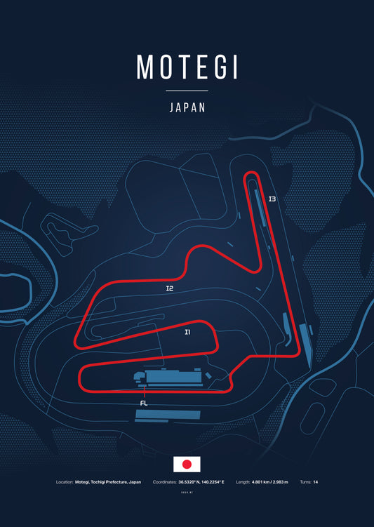 Poster Circuit de Motegi – Japon | Affiche MotoGP – Déco murale racing Kover Graphik