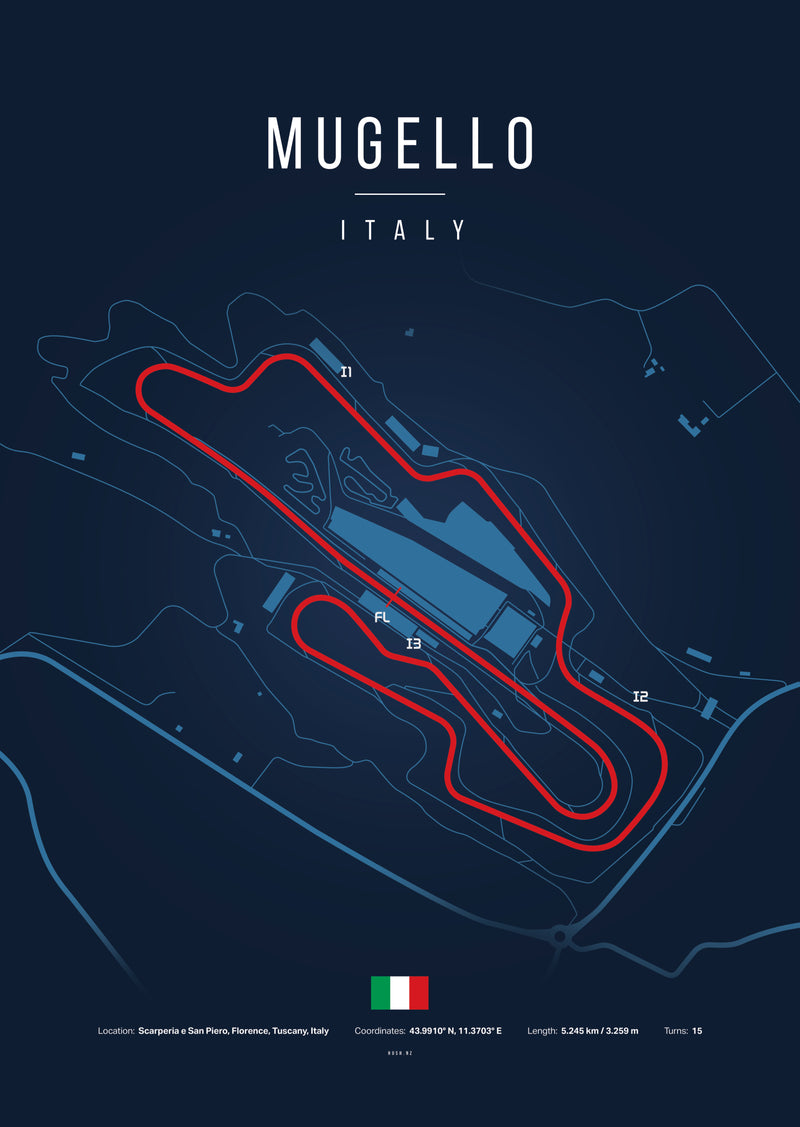 Poster Circuit du Mugello – Italie | Affiche MotoGP – Déco murale racing Kover Graphik-2