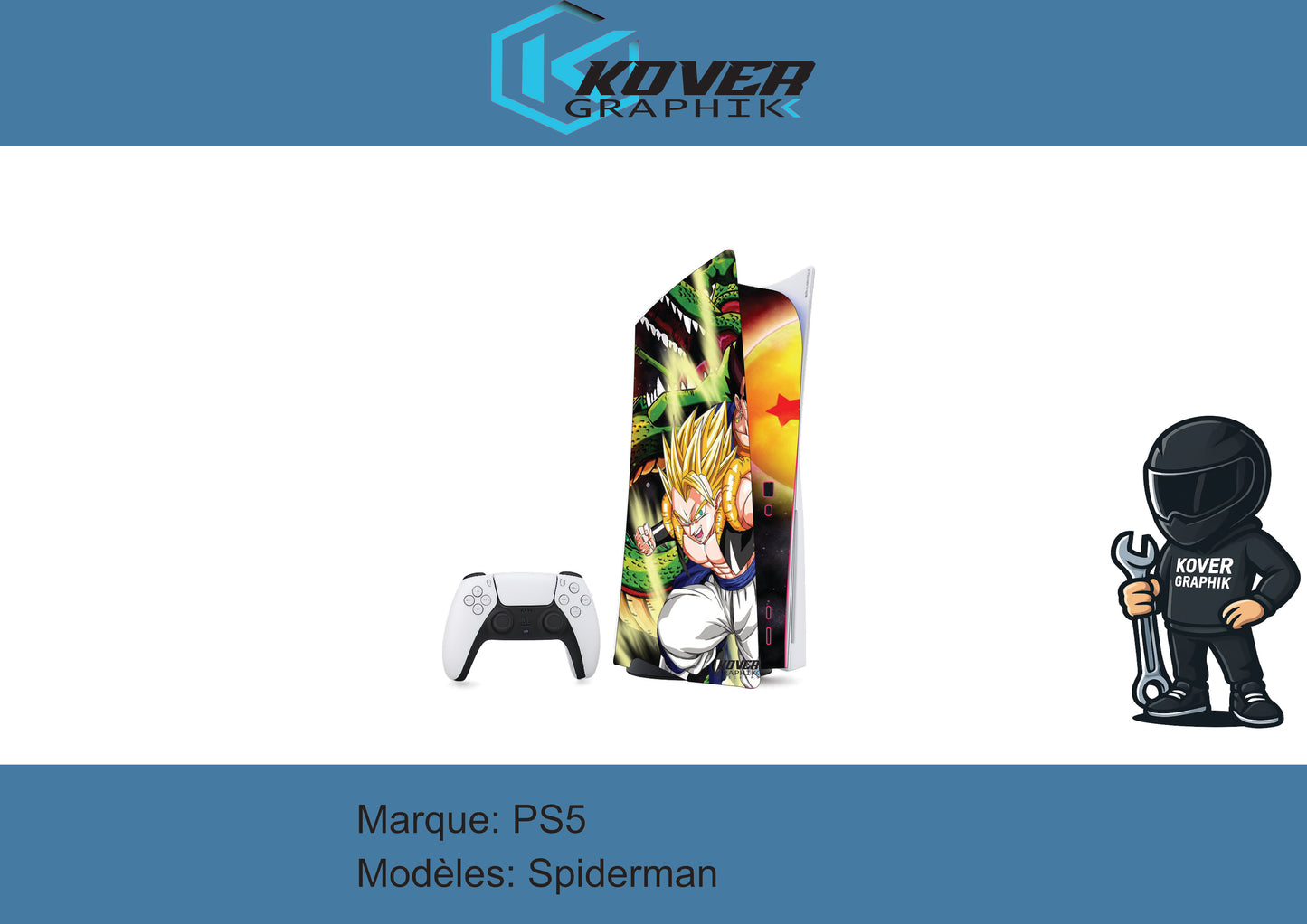 Skin PS5 Dragon Ball Z – Sticker Vinyle Premium pour Console + Manette