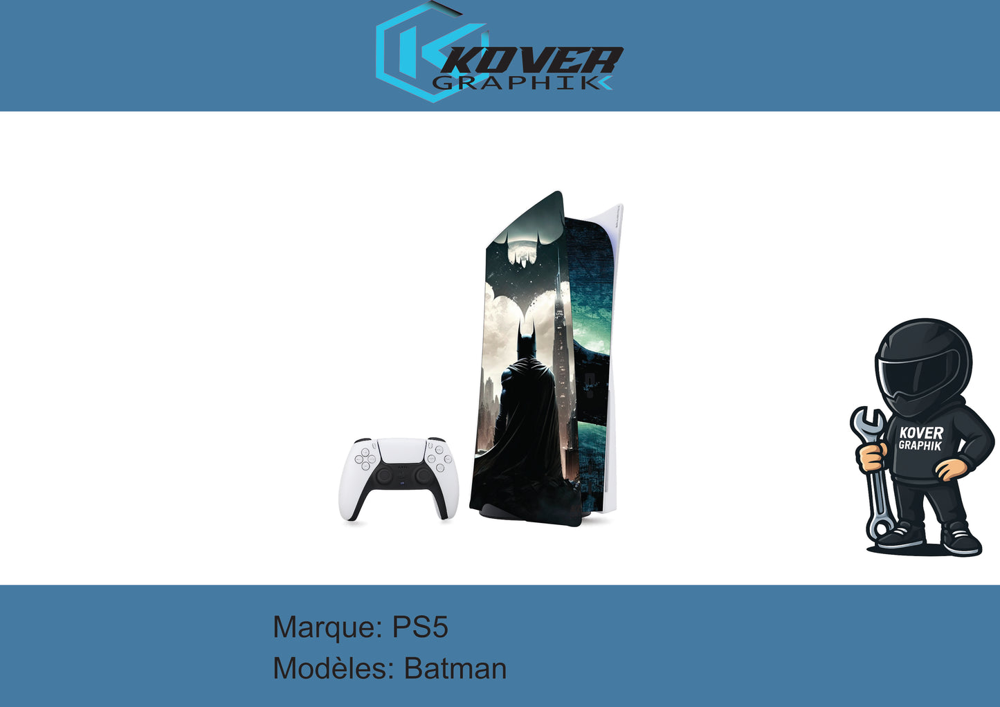 Skin PS5 Batman – Sticker Vinyle Premium Console + Manette