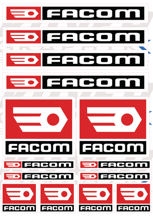Stickers compatibles Facom – Planche d’Autocollants Vinyle Outils & Garage Professionnel