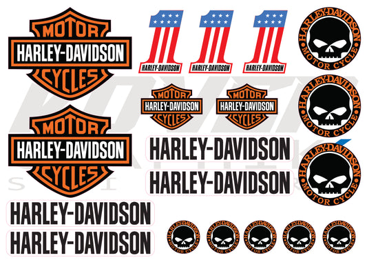 Planche de Stickers compatibles Harley Davidson – Autocollants Moto Vinyle Premium