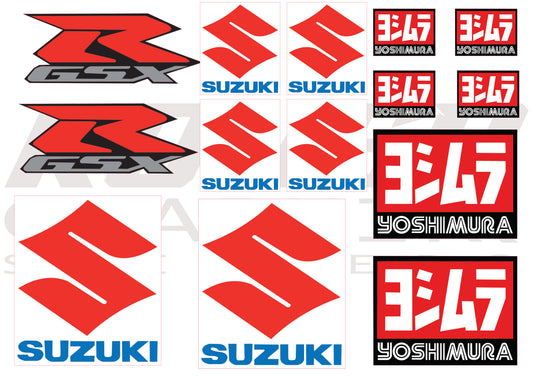 Stickers compatible Suzuki GSXR Yoshimura – Planche Autocollants Moto Vinyle Premium