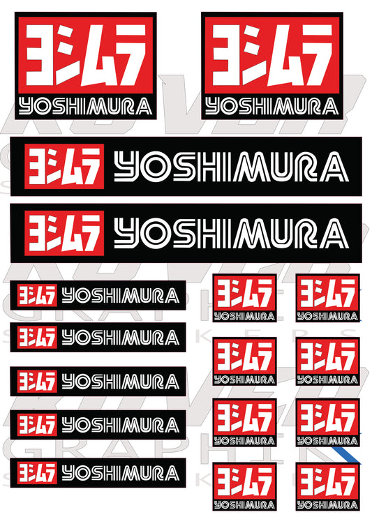 Stickers compatible Yoshimura – Planche Autocollants Moto Racing Vinyle Premium