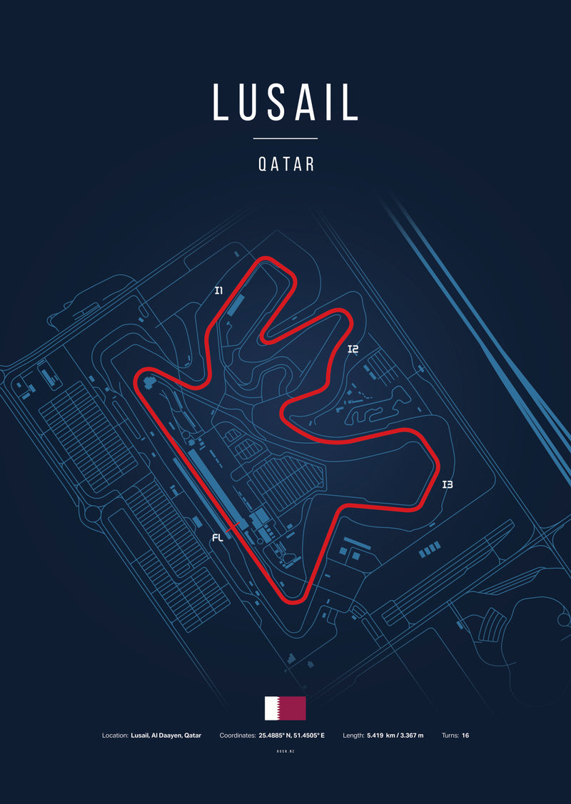Poster Circuit de Lusail – Qatar | Affiche MotoGP – Déco murale racing Kover Graphik-2
