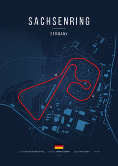 Poster Circuit de Sachsenring – Allemagne | Affiche MotoGP – Déco murale racing Kover Graphik-2