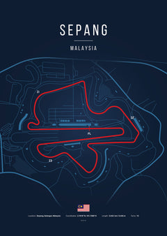 Poster Circuit de Sepang – Malaisie | Affiche MotoGP – Déco murale racing Kover Graphik-2