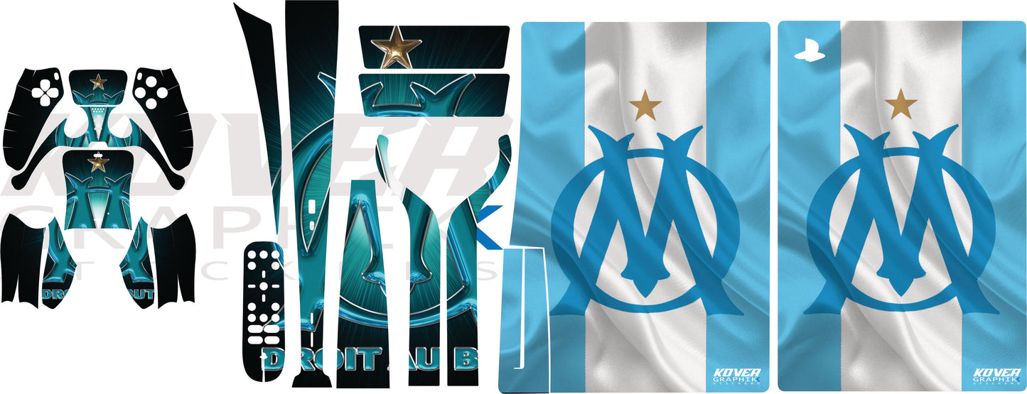 Skin PS5 OM – Kit déco Olympique de Marseille pour PlayStation 5 | Kover Graphik