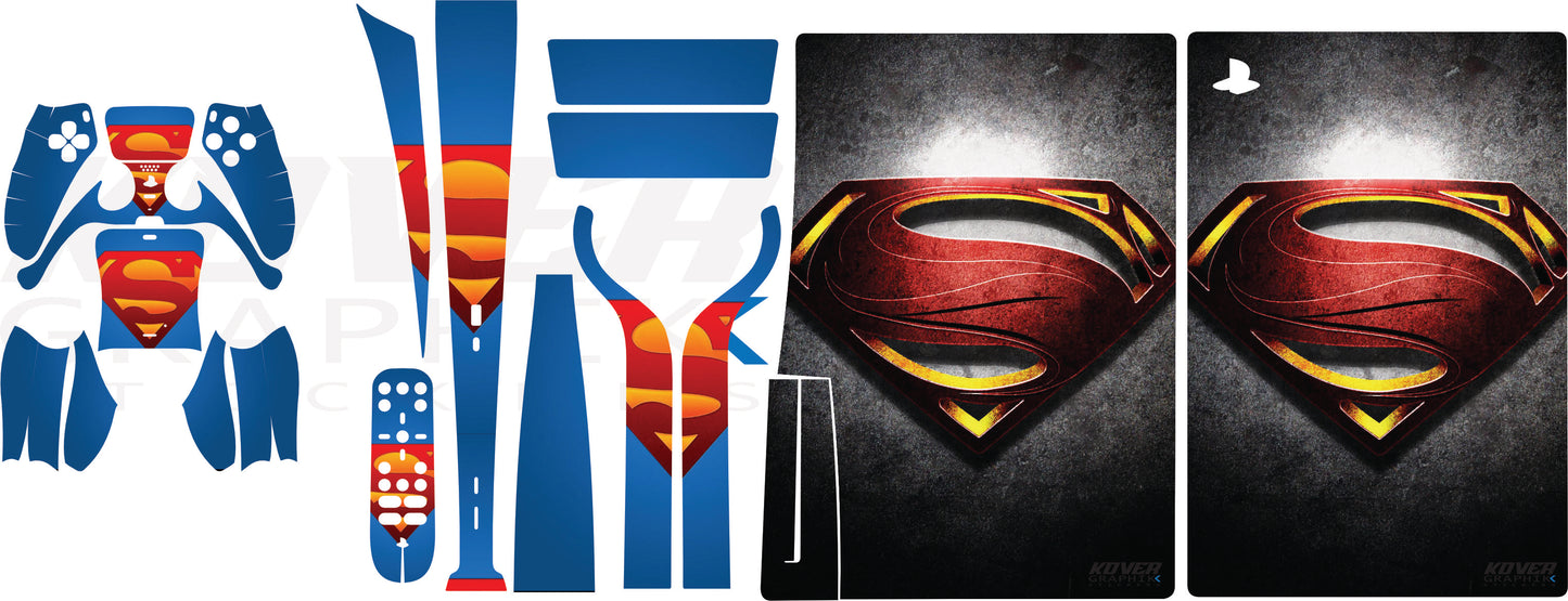 Skin PS5 Superman – Kit déco personnalisé PlayStation 5 | Kover Graphik