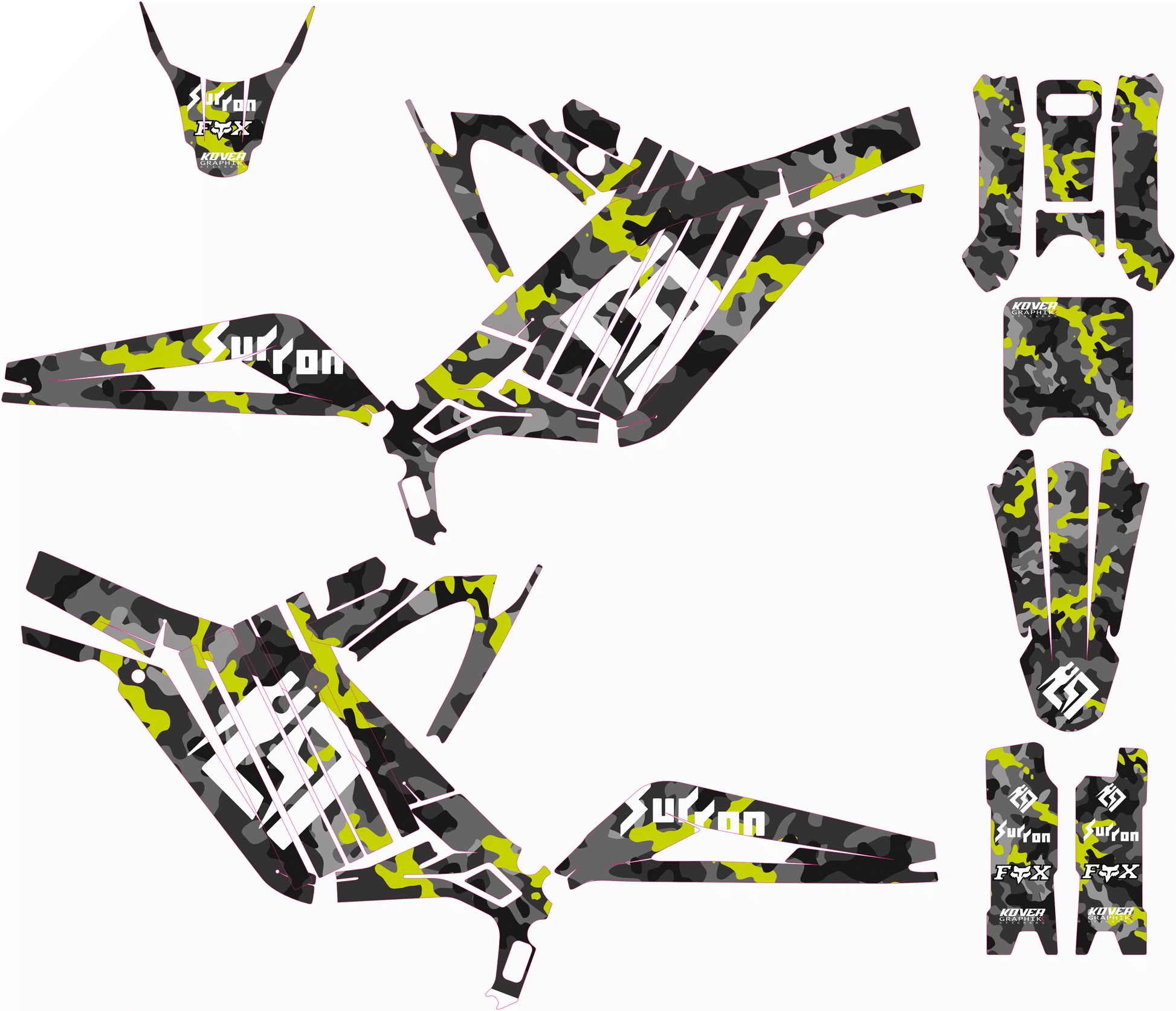 MOTORRAD-GRAFIKKIT, kompatibel mit Dirtbike YCF Pilot 2018-2025, Honda HRC-Stil-1