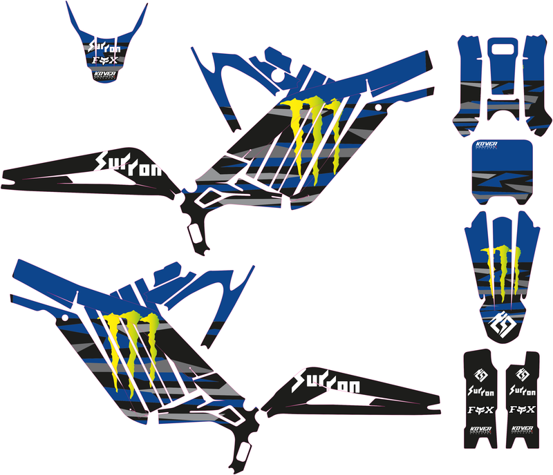 MOTORRAD-GRAFIKKIT, kompatibel mit Dirtbike YCF Pilot 2018-2025, Honda HRC-Stil-1